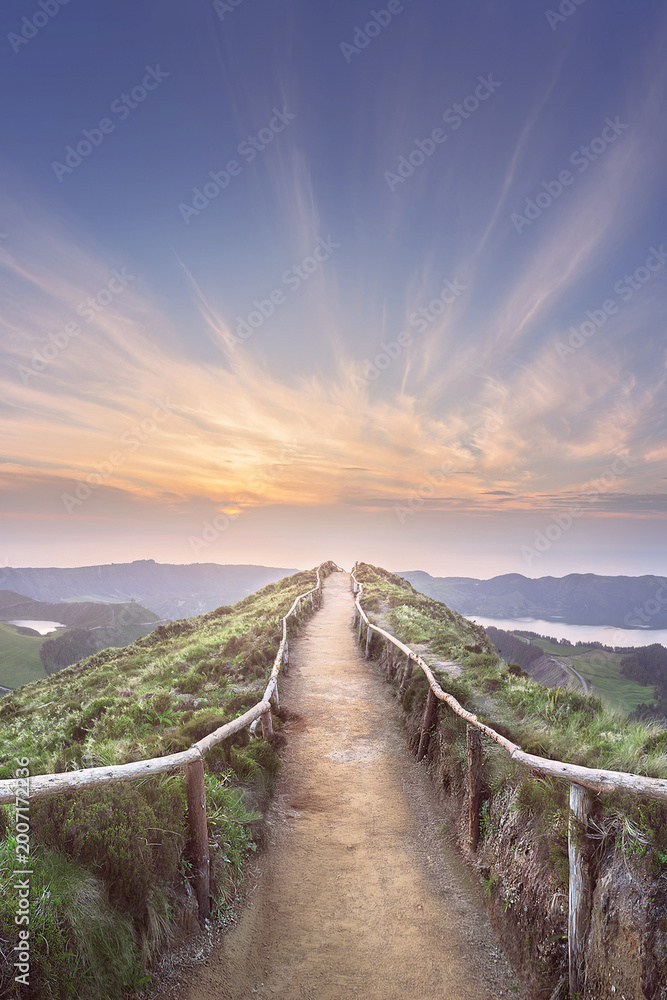 Fototapeta premium Mountain landscape Ponta Delgada island, Azores