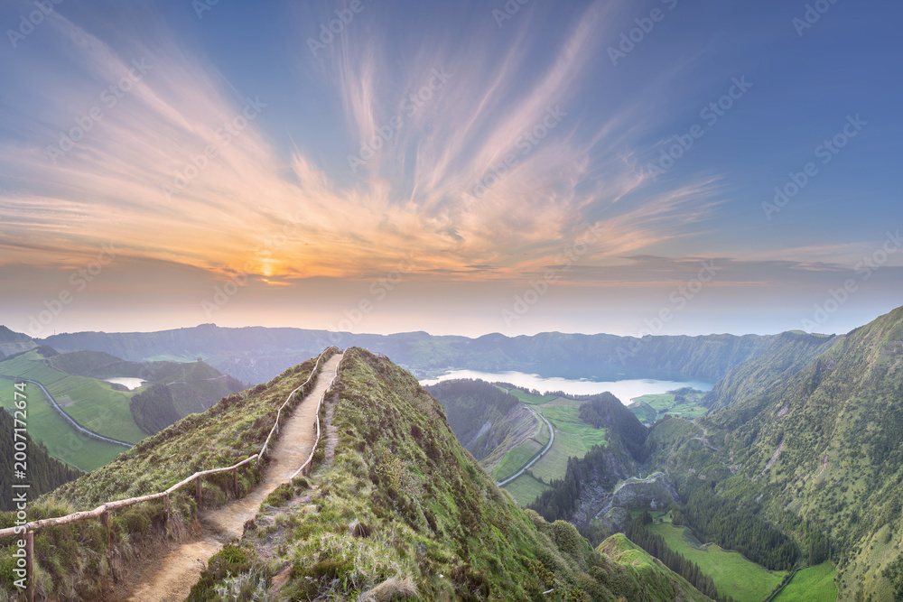 Fototapeta premium Sao Miguel Island and lake Ponta Delgada, Azores