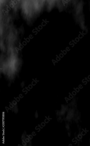 Vertical Atmospheric White Smoke Animation on Black Background