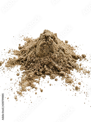 Pile of brown soil or sand with transparent background