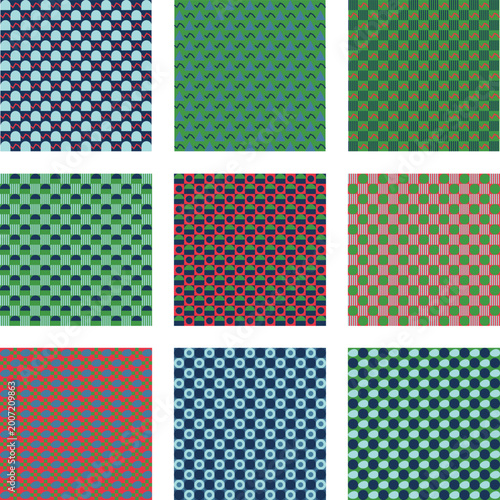 Abstract Geometric Grid Pattern with Optical Illusion Shimmer