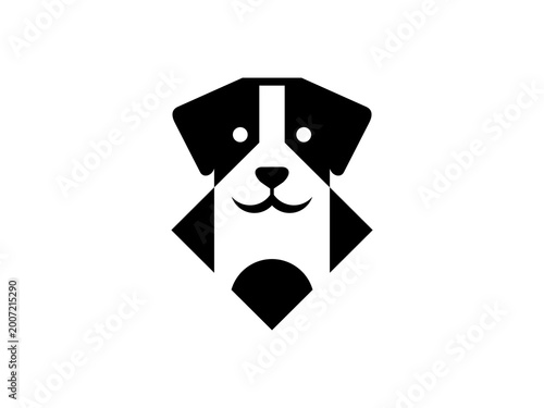 Minimalist Geometric Dog Head Logo Design