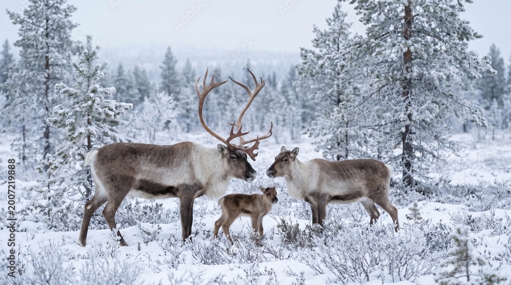 Obraz premium Reindeer family