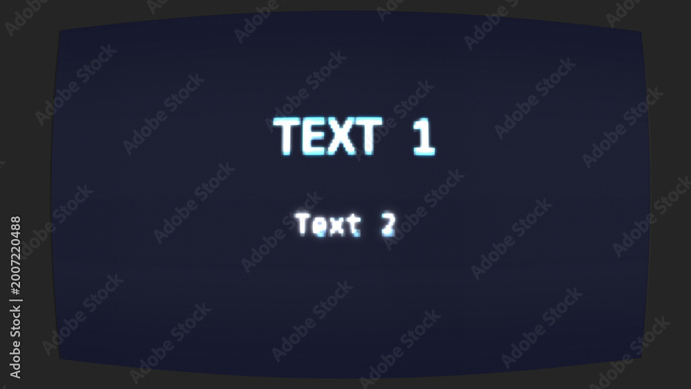 Retro CRT Computer Monitor Text Title with 80s PC Screen Effect Stock ...
