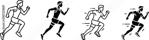 Fotografija Four stages of a runner a dynamic illustration of human locomotion and athletic