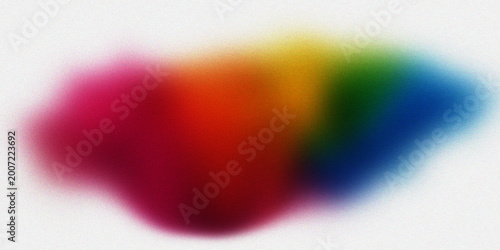 Tablou pe pânză Vibrant abstract cloudburst of rainbow colors including pink, red, orange, yellow, green, and blue against a clean white background