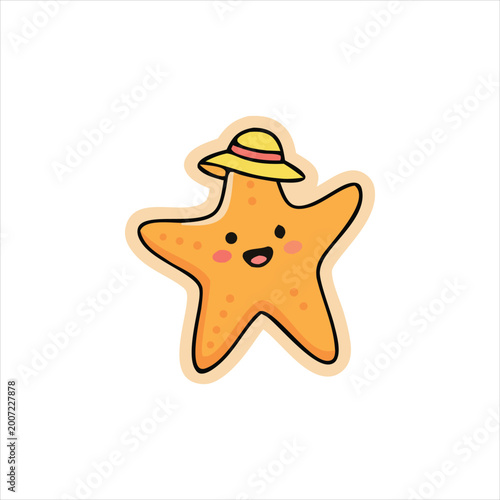 vintage color star fish vector