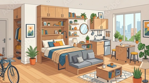 Photos Cozy studio apartment with murphy bed and kitchenette
