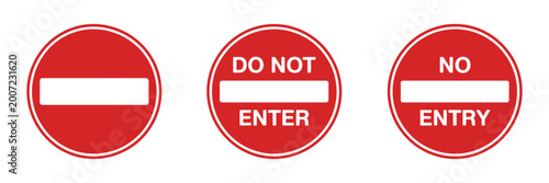Foto No entry icon, prohibition warning graphics, restricted access symbols, forbidde