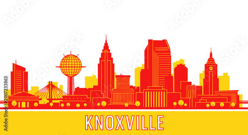 Bild auf Leinwand Knoxville City Skyline Urban Landscape.