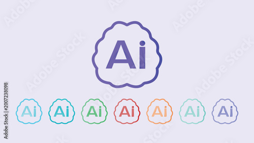 Artificial Intelligence AI Gradient Logo Design