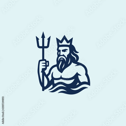Quadro su tela Poseidon God Logo