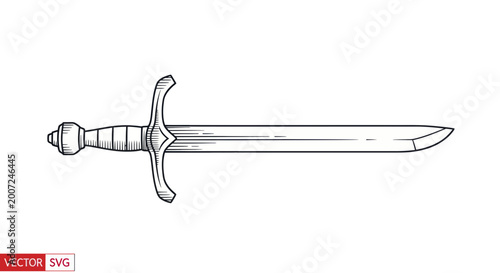 Schilderij op canvas Medieval sword with crossguard and pommel.