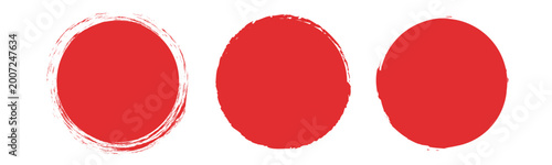 Circle grunge stamp set. Round vector isolated on white background. red stamp vector. Collection for grunge badge, seal, ink and stamp design template. Round grunge hand drawn circle shape, vector