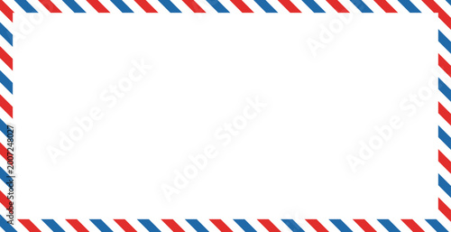 Photography Airmail Envelope Frame Border with Classic Postal Edge Design