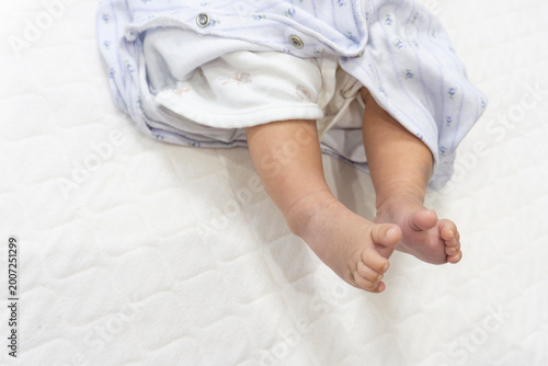 A newborn baby's feet