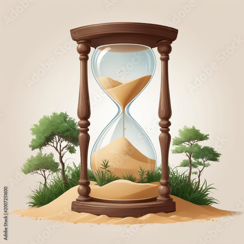hourglass on a black background