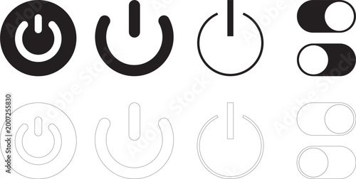 Photos Power off icon set