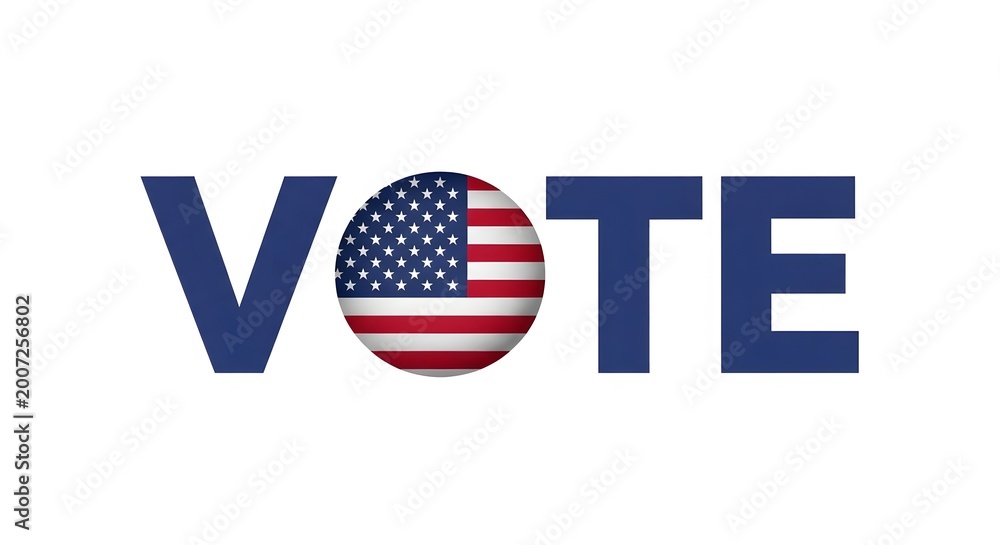 Fototapeta premium Happy flag day vote with the stars and stripes patriotic american election