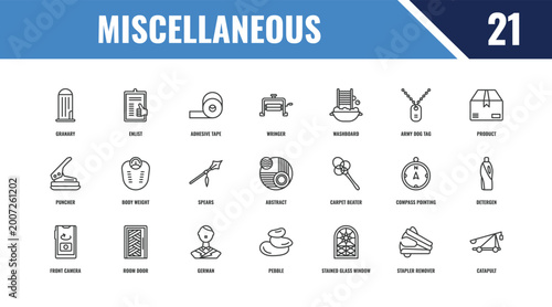 Obraz na plátně miscellaneous outline icon set