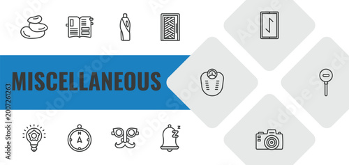 Tableau sur toile miscellaneous outline icon set
