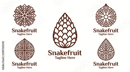 Schilderij op canvas This image showcases elegant snakefruit logo designs that embody sophistication and uniqueness, perfect for branding in the organic and exotic fruit market