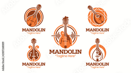 Tableau sur toile An artistic mandolin logo showcasing the beauty of musical instruments, ideal for promoting music events, lessons, or merchandise in a creative and engaging way