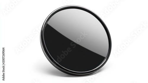 Round black filter on white background