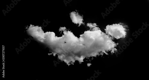 Картината върху платно White clouds against a black background.