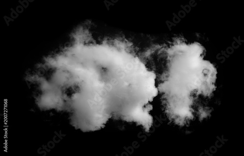 White clouds against a black background.