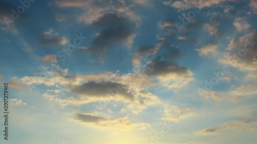 Beautiful Sky with Golden Clouds Sunset Timelapse in 4K
