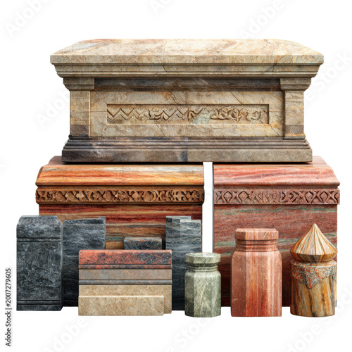 Pow/mia symbol png table made of various marble stone with intricate carvings and polished surfaces showing elegant