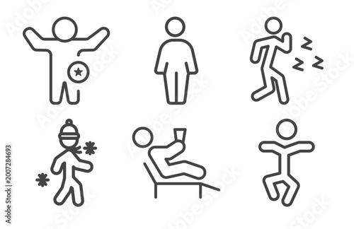 Tableau sur toile feeling and reaction icon set with better human, free human, cold human, stupid