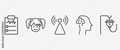 Cuadro en lienzo health and medical icon set with girl, non ionizing radiation, neurology, saline