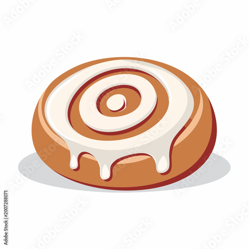 Cinnamon Roll with White Icing Drizzle