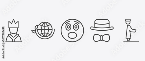 Bild auf Leinwand people and relation icon set with ecosystem, surprised smile, elegant, qiyam sig
