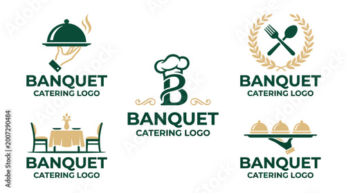 Fotografie A variety of catering logos featuring elegant themes for banquet service