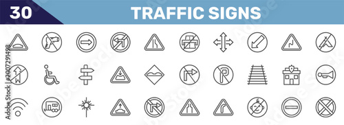 Photos traffic signs icon set with humps, no weapons, one way, no stopping signs in fla