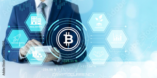 Fotografi Professional using digital interface showcasing cryptocurrency investment opport