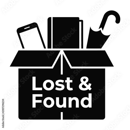 Obraz na plátně Lost and found box with belongings