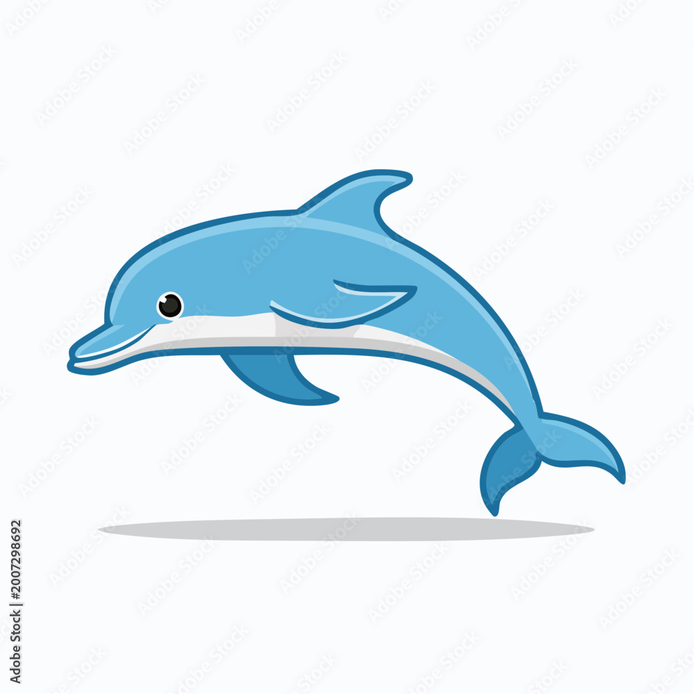 Fototapeta premium Cartoon Dolphin Illustration