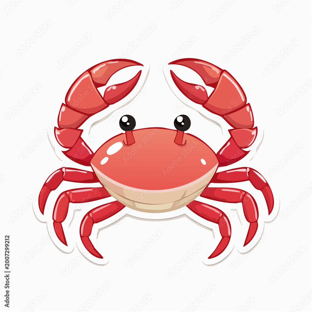 Fototapeta premium Cute Cartoon Crab Illustration