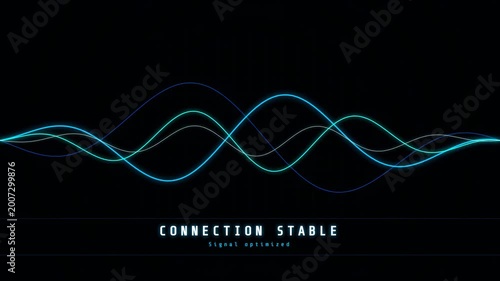 Dynamic waveform displaying stable digital connection and signal synchronization