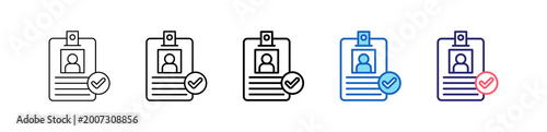 Fotografie Identity Verification Icon In 5 Different Styles Set Collection