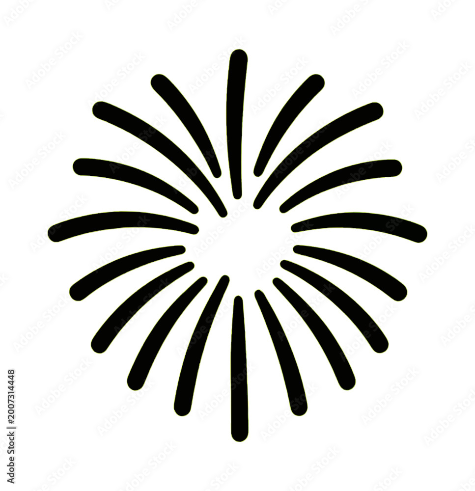 Obraz premium Abstract Sunburst Pattern Vector Icon with Radiating Lines