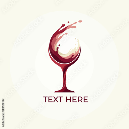 This artistic logo features a stylized wine glass with splashes, symbolizing sophistication and elegance in the world of beverages, perfect for wine-related businesses.