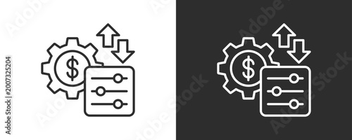 Financial Adjustment Icon Set Vector Collection Isolated In Black And White