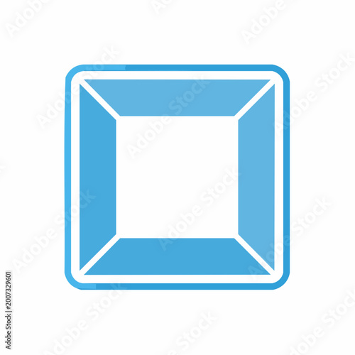 Abstract Blue Square Frame with Depth