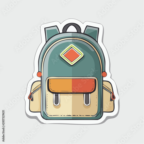 Cartoon Backpack Illustration
