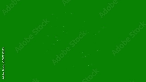 Twinkle stars line glitter sparkles, sparkling stars shine animation,  starlight dust line, fairy sparkle burst, 2D flat sparkle effect overlay on green screen background. 4k